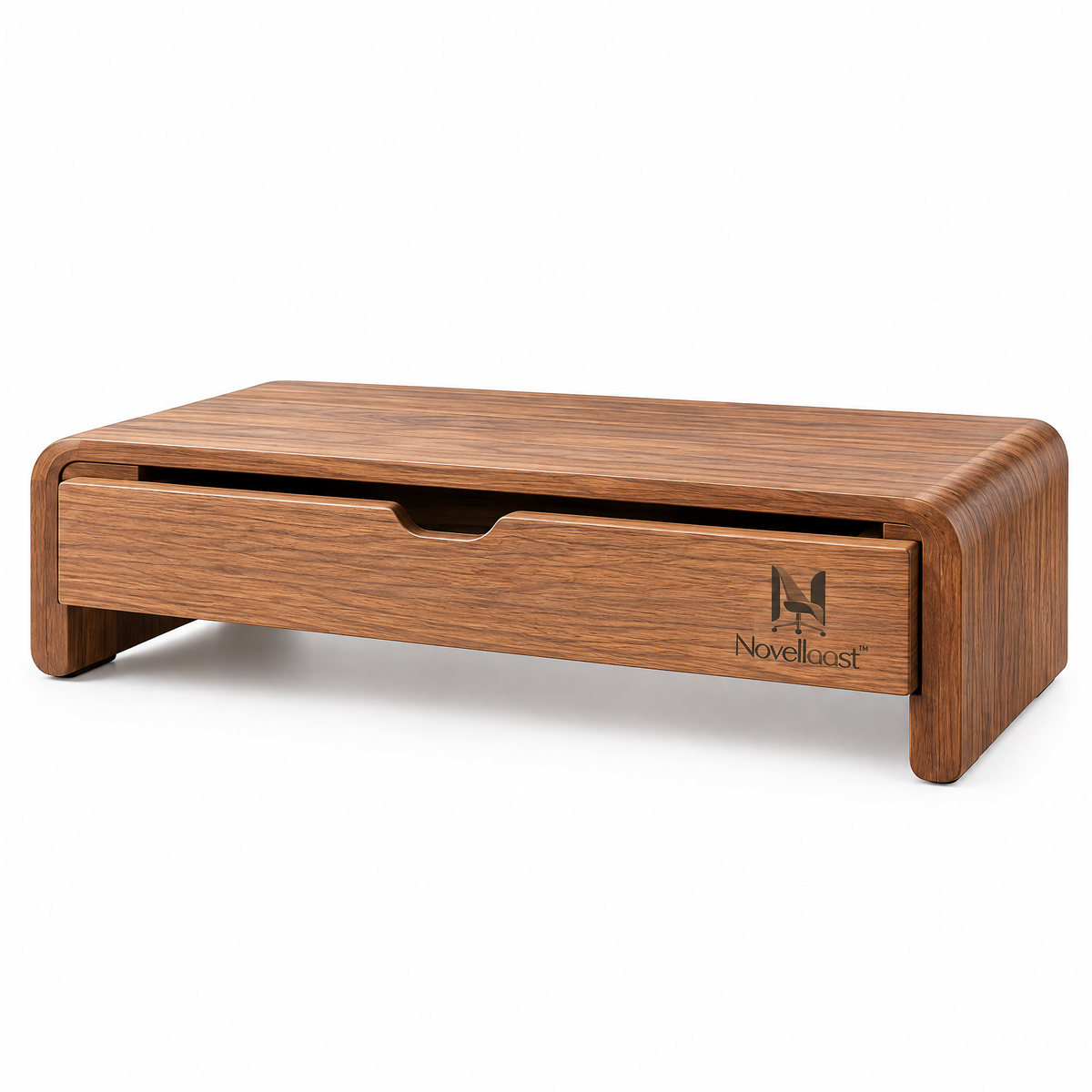 Novellaast™ WoodLine Monitor Stand with Storage Drawer image 2