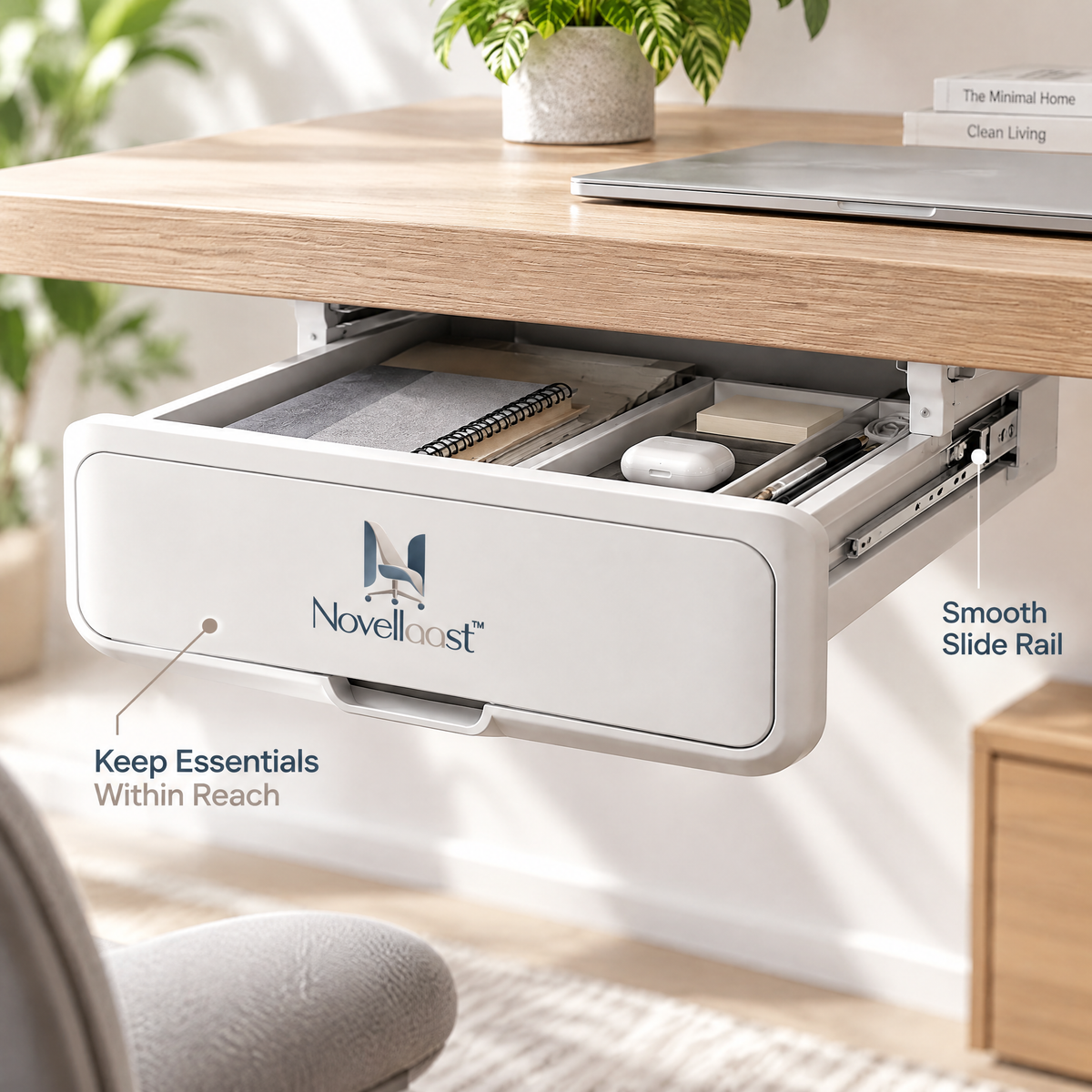Novellaast™ SlideLock Under Desk Storage Drawer image 4