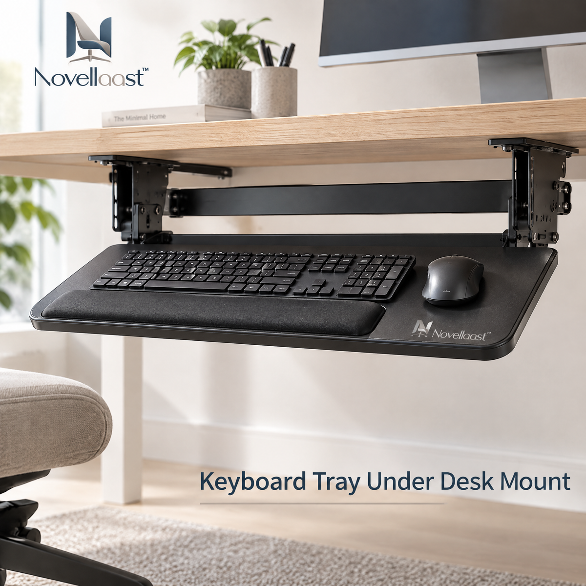 Novellaast™ Keyboard Tray Under Desk Mount image 1