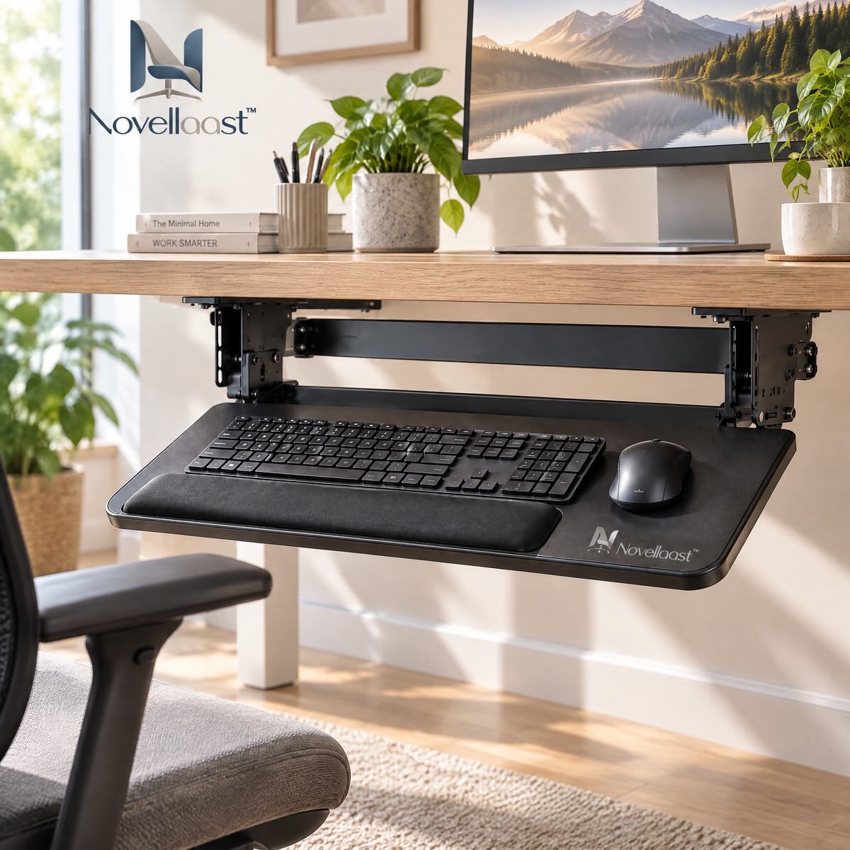Novellaast™ Keyboard Tray Under Desk Mount image 5