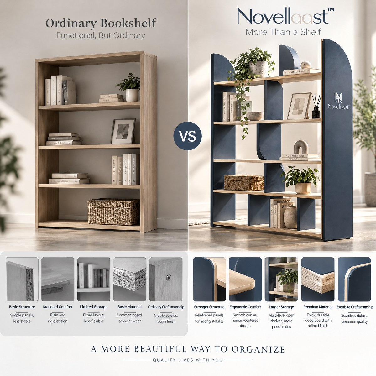Novellaast™ Minimalist Bookshelf Divider image 4