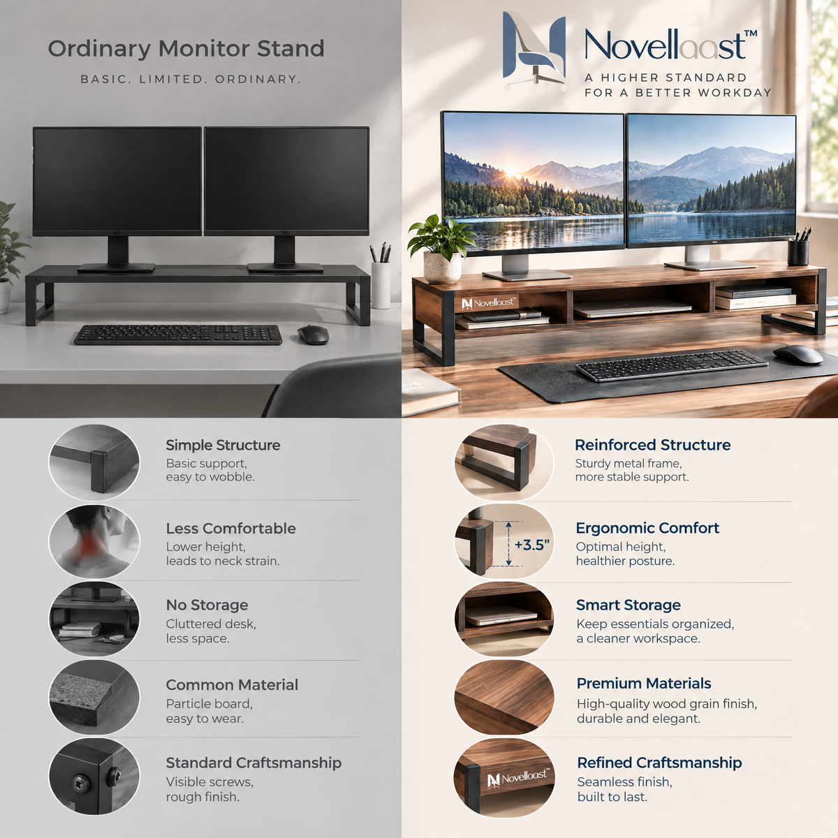 Novellaast™ DualView Monitor Riser Stand image 4