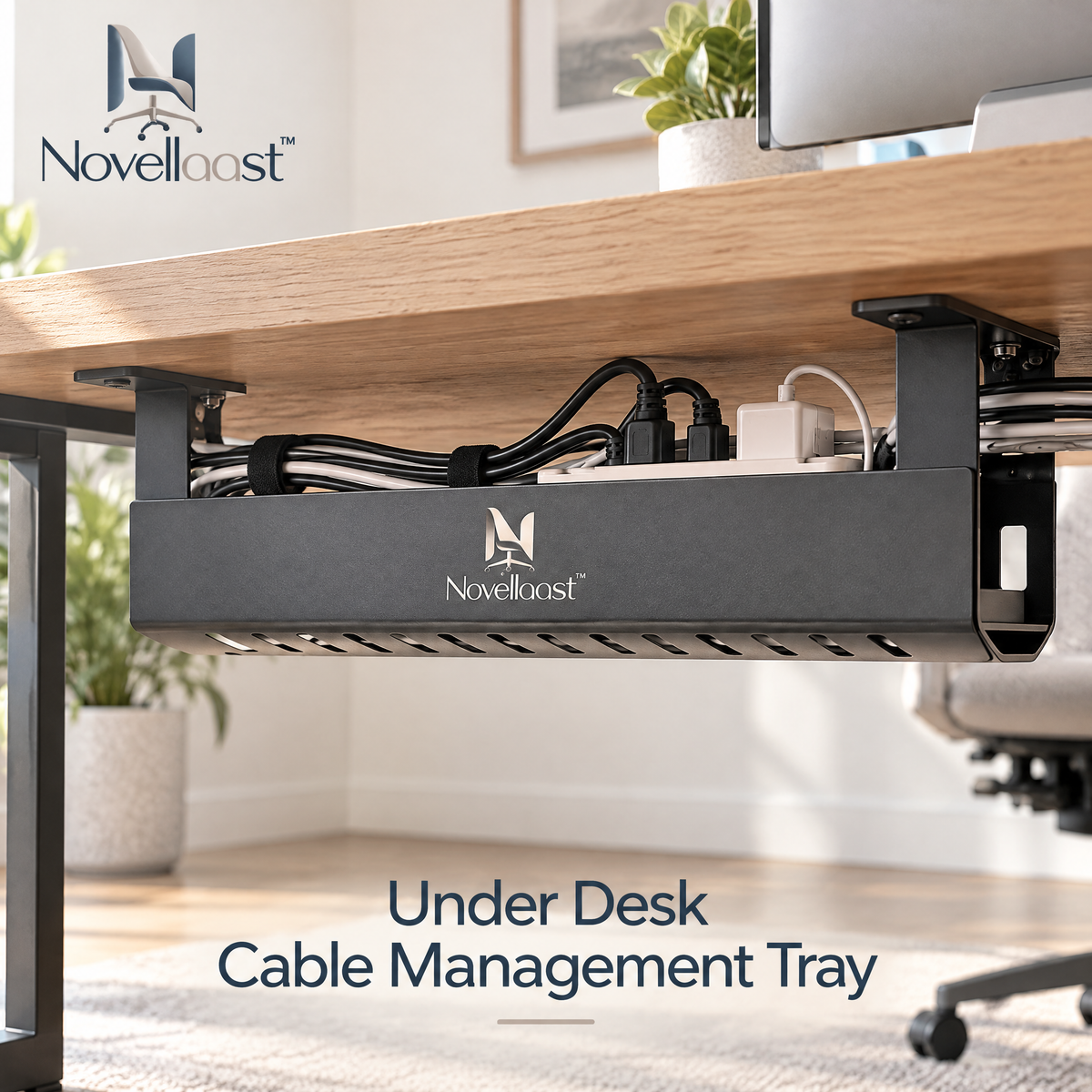 Novellaast™ FlexRoute Under Desk Cable Management Tray image 1