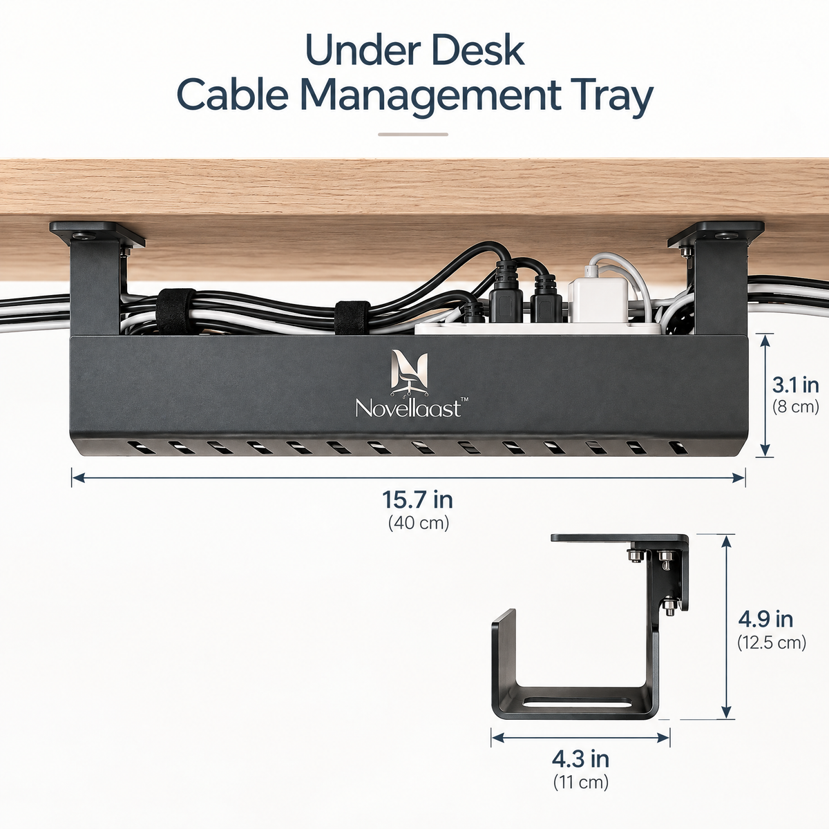 Novellaast™ FlexRoute Under Desk Cable Management Tray image 3