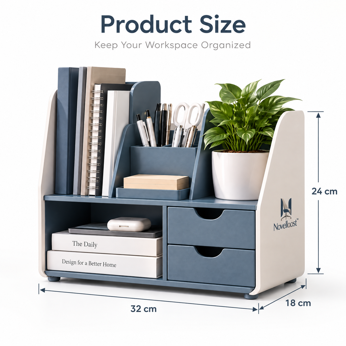 Novellaast™ FlexGrid Modular Desktop Organizer Shelf image 2